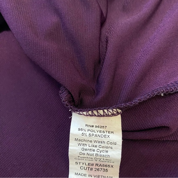 PERSEPTION WOMEN Purple Tank Top V Neck Blouse Gold Buttons Plus Size 3X - Picture 9 of 9